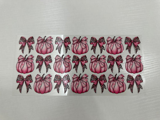 #13 - pink pumpkin leopard bows