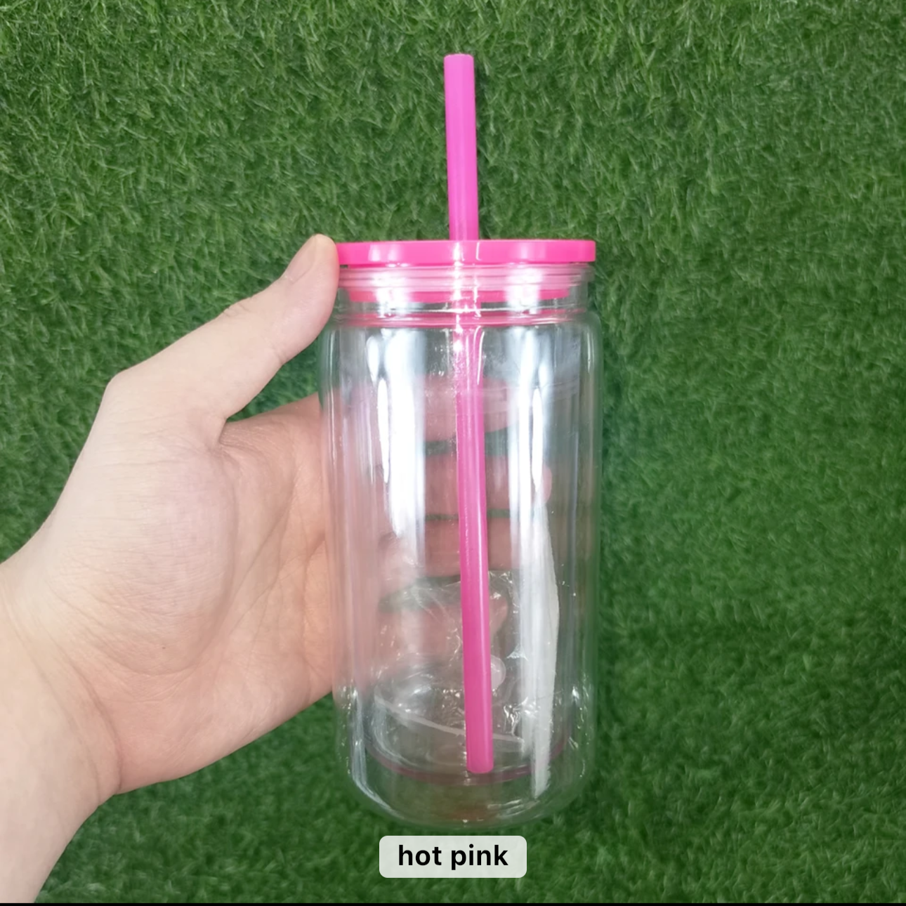 16 oz Snow Globe Cup - Plastic colored lids