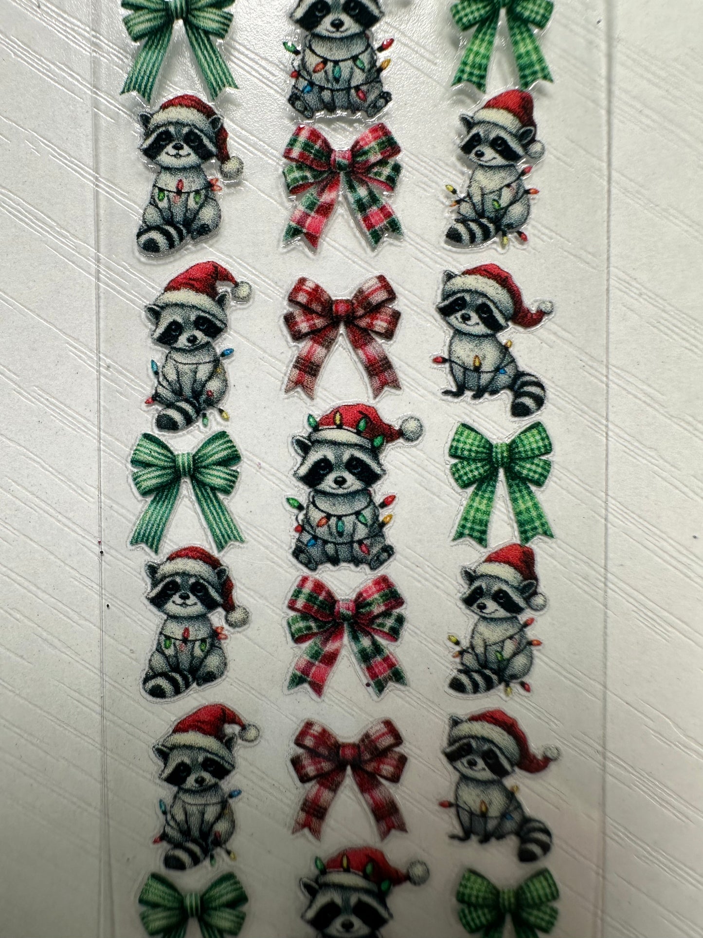 P24 christmas racoons pen decal