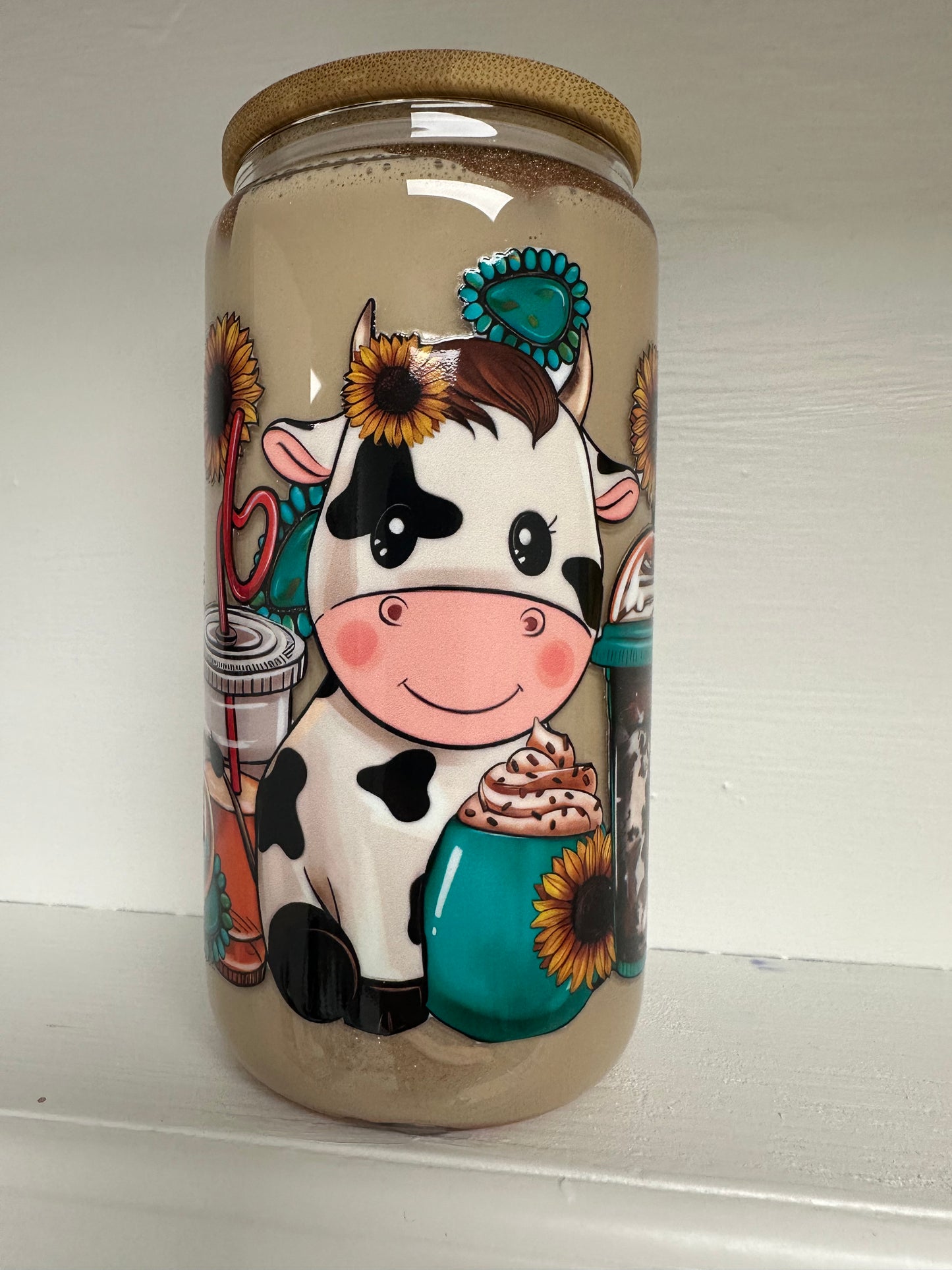 pre-made cow coffee cup